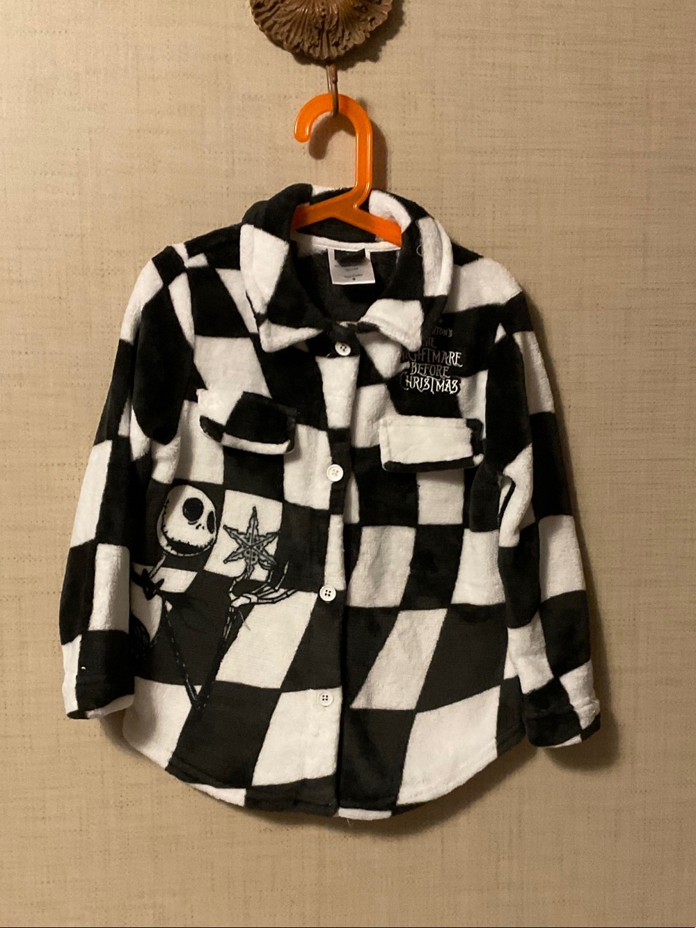 Disney The Nightmare Before Christmas Black & White Checkered Pea Coat